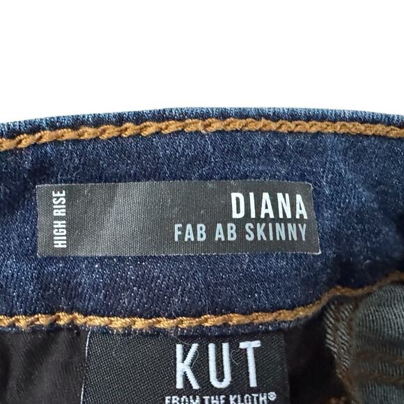 KUT Diana Fab Ab Skinny Jeans Women's Sz 4 Blue Dark Wash high rise Bodycon - Picture 6 of 14